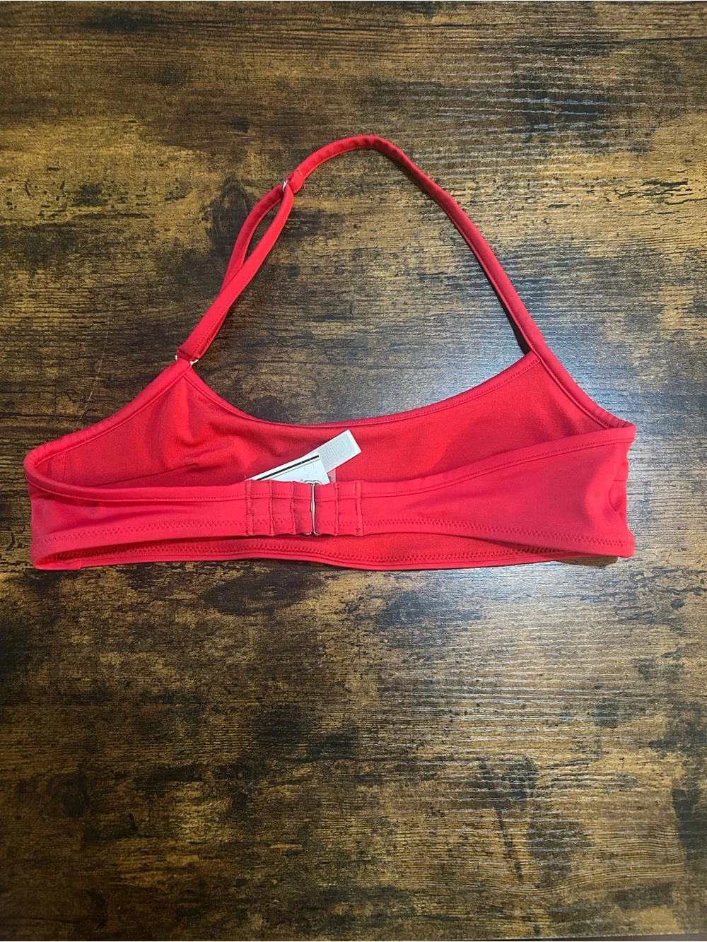 PINK Victoria's Secret Bright Red One-Shoulder Bikini Top
